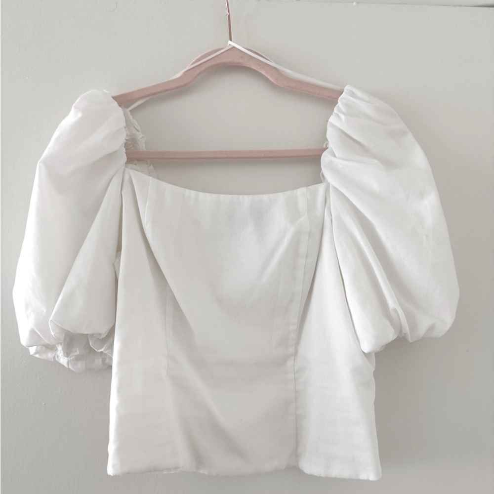 Banana Republic White Puff Sleeve Blouse